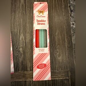 NWT CharCharms Holiday Glitter Straw set 40 oz tumblers